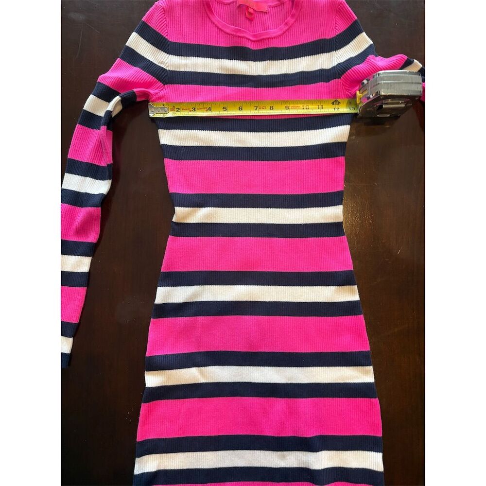 Lilly Pulitzer Adeen Sweater Dress‎ S Navy, Pink Striped Knee Length - Picture 5 of 8